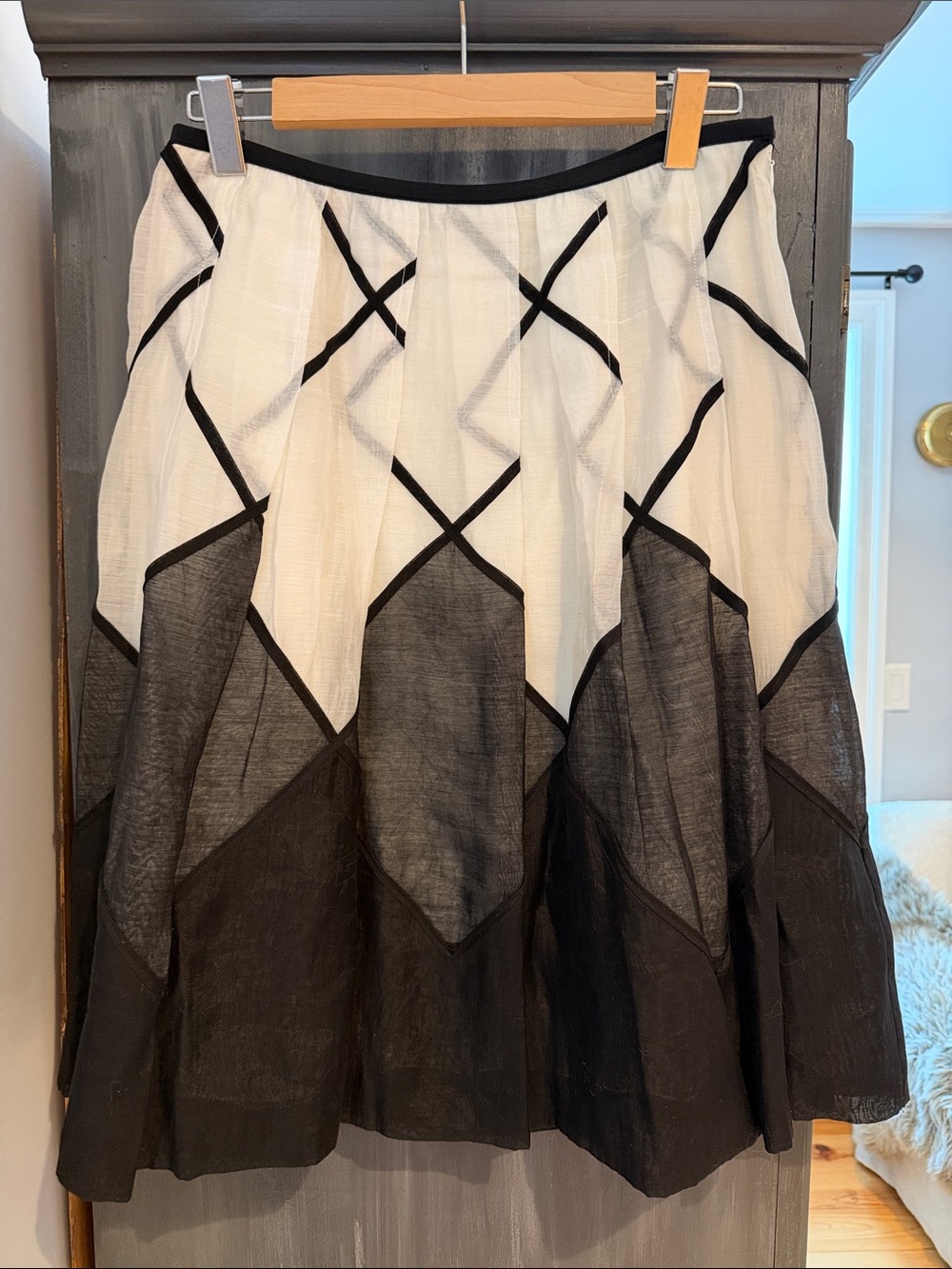 Nic & Zoe Women's Black and White Paneled Skirt